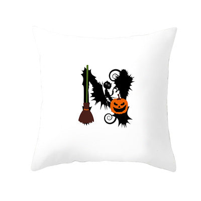 Funda de Cojín de Halloween con Letras Divertidas en Piel de Durazno para Hogar y Oficina - Image 23