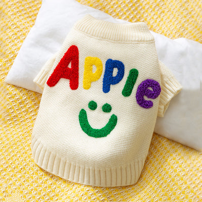 Suéter Tejido para Perros Pequeños con Bordado de Letras - Abrigo Cálido Colorido para Mascotas - Image 11