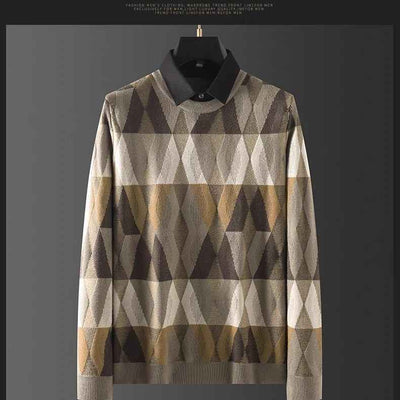 Camisa Térmica Hombre Diseño Geométrico Bicolor con Efecto Dos Piezas - Image 8