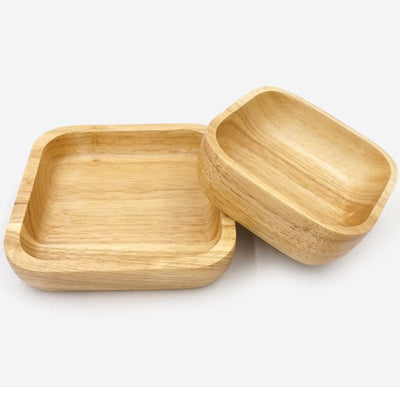 Plato Cuadrado de Madera de Caucho Japonesa - Image 7