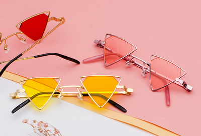 Gafas de Sol Punk Triángulo Hueco - Estilo Europeo Metálico - Image 7