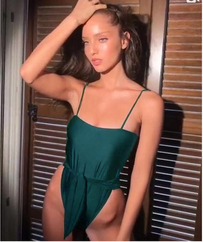Traje de Baño Enterizo con Halter y Push Up - Diseño Bandage Elegante - Image 4
