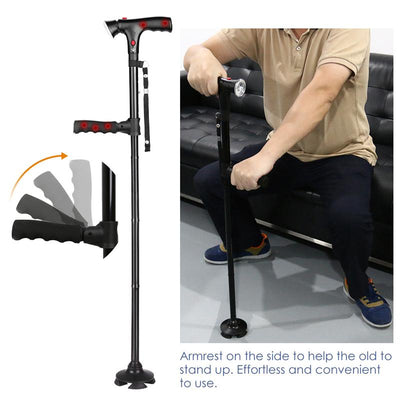 Bastón Plegable de Aluminio Ajustable - Muleta Ligera y Portátil