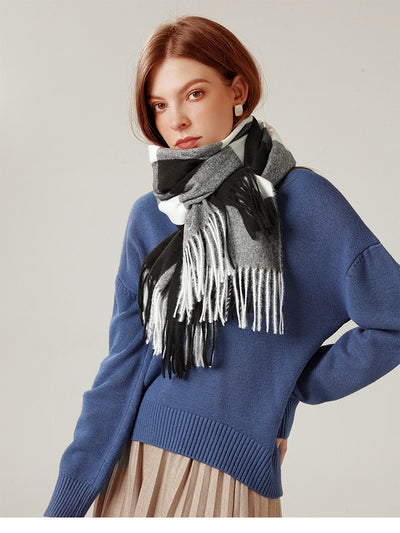 Bufanda Chal de Cashmere con Borlas - Abrigo Escocés Largo para Invierno - Image 19