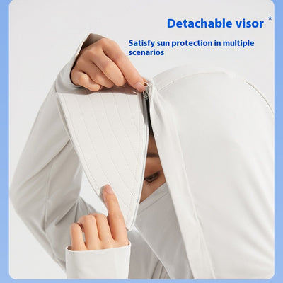 Ropa Protectora Solar con Cobertura Facial Desmontable - Protección UV Ice Silk - Image 3