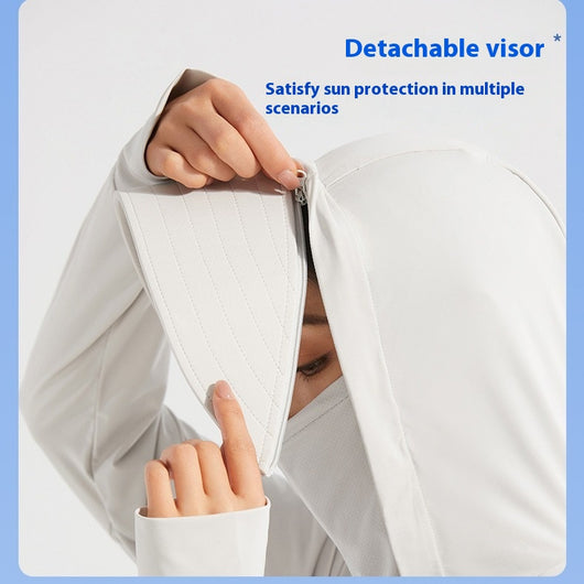 Ropa Protectora Solar con Cobertura Facial Desmontable - Protección UV Ice Silk - Image 3