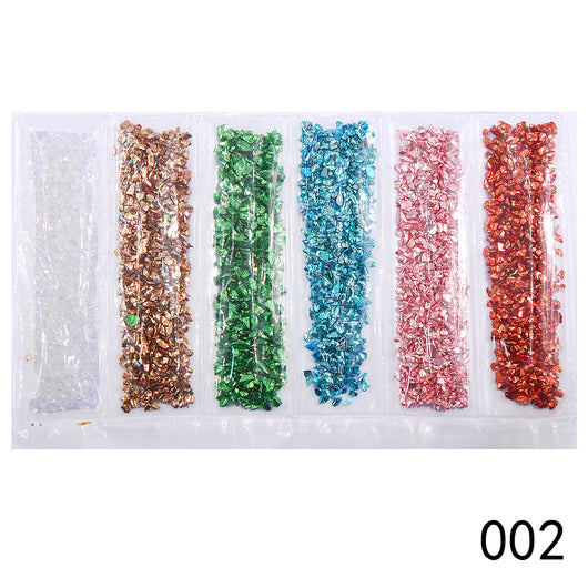 Fragmentos de Vidrio Diamante para Uñas - Acabado Oro y Plata - Image 3