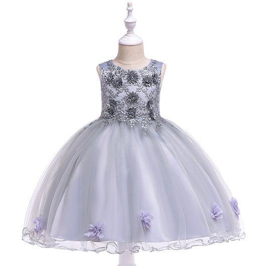 Vestido de Fiesta Infantil con Falda Tutú de Flores - Hecho a Mano - Image 6