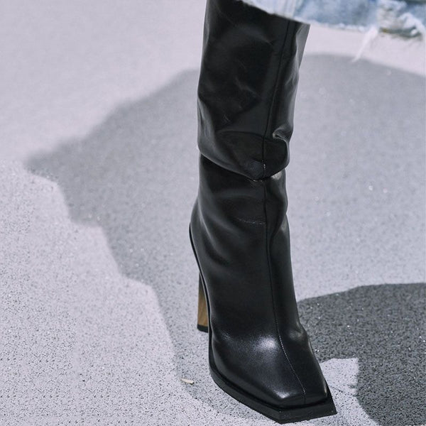 Botas Mitad de Caña con Tacón Cuadrado Grueso - Image 4