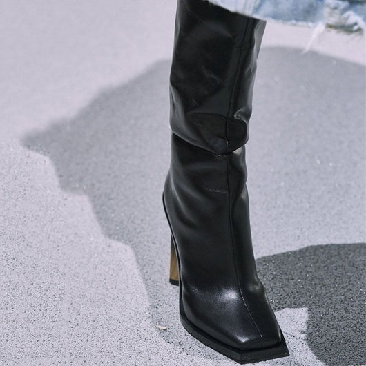 Botas Mitad de Caña con Tacón Cuadrado Grueso - Image 4