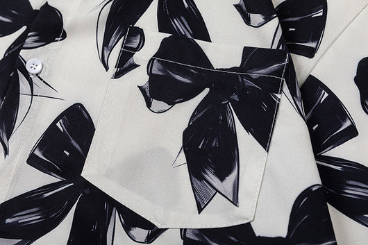 Camisa Estampada con Moño para Hombre y Mujer - Image 8