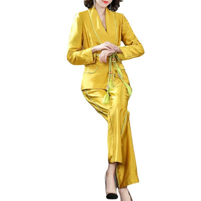Conjunto Elegante de Abrigo y Pantalón para Mujer - Image 16