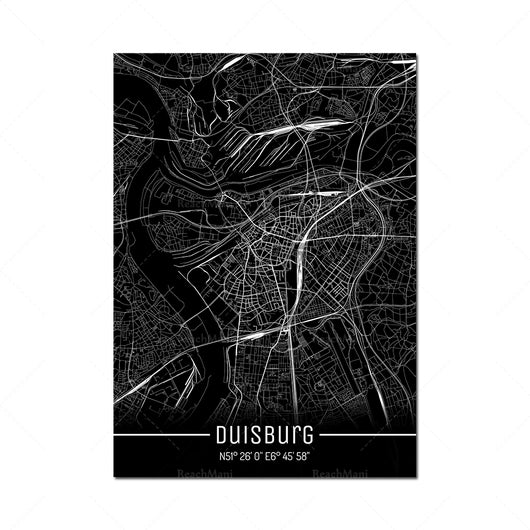 Cuadro Decorativo Mapa Líneas Negras - Lienzo Moderno para Pared - Image 10