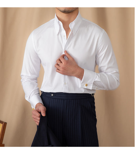 Camisa Ejecutiva de Puño Francés y Cuello Italiano - Image 7