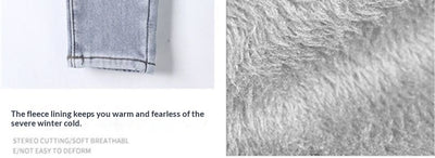 Jeans de Cintura Alta Ajustados para Mujer con Forro de Polar - Image 29