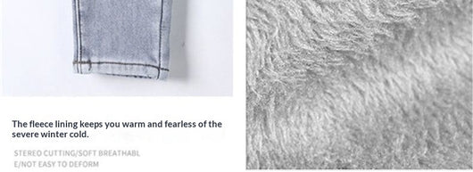 Jeans de Cintura Alta Ajustados para Mujer con Forro de Polar - Image 29