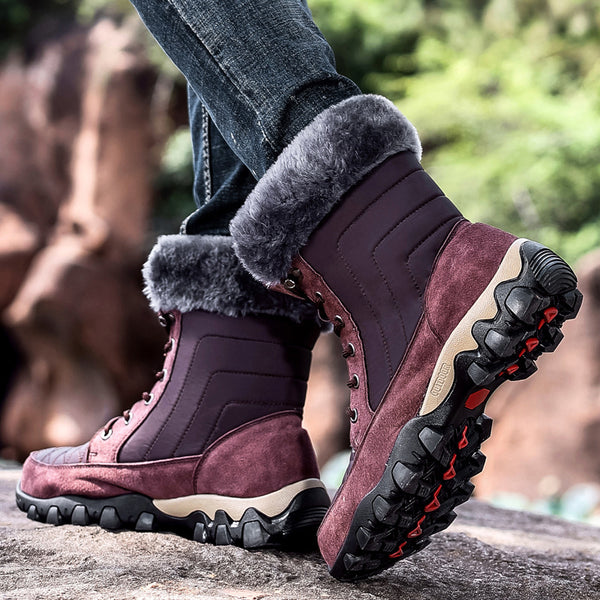 Botas de Nieve Estilo Británico con Suela Gruesa para Hombre