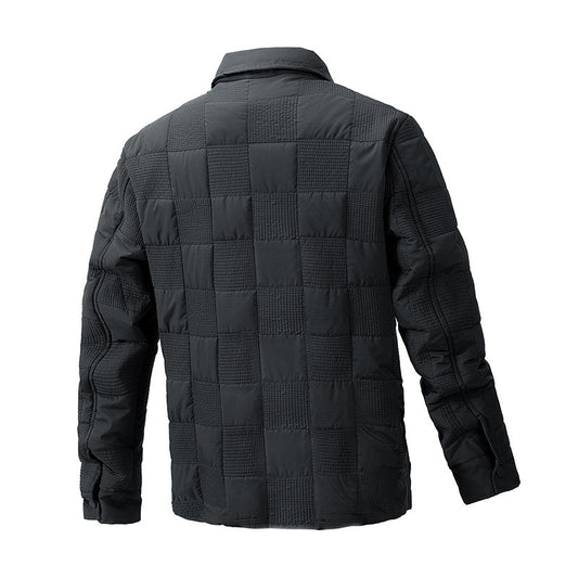 Chaqueta Acolchada de Algodón para Hombre - Estilo Business Casual con Cuello Polo - Image 2