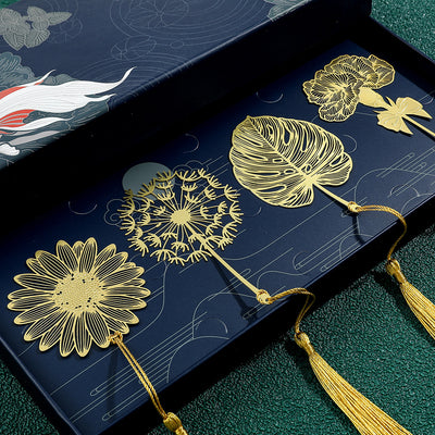 Marcapáginas Artístico de Hoja Vegetal Calado - Diseño Clásico Antiguo Cuatro Estaciones - Image 2