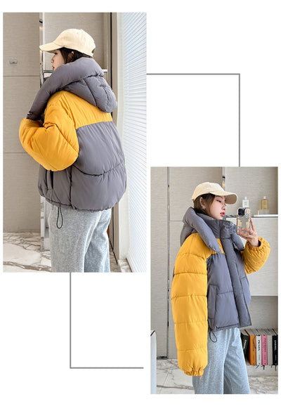 Chaqueta Corta de Algodón con Parches Contrastantes Gruesos para Mujer - Image 17