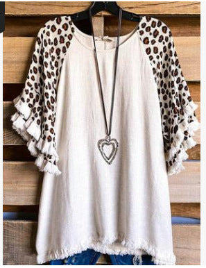 Blusa Suelta Cuello Redondo con Volantes de Encaje y Bloques de Color para Mujer - Image 28