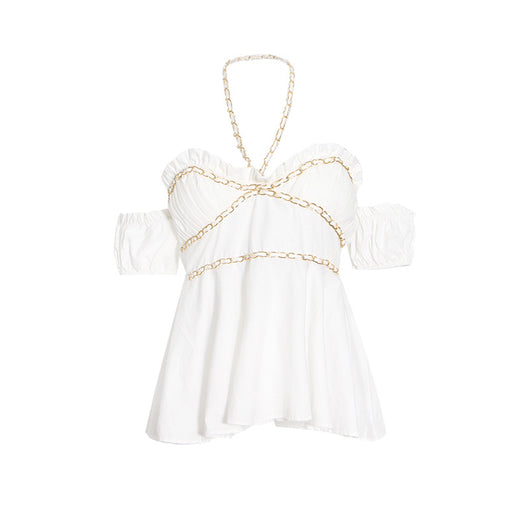 Blusa Elegante con Cadena y Hombros Descubiertos - Image 6