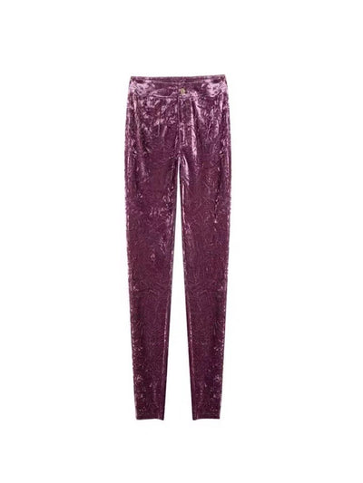Pantalones Slim de Cintura Alta con Elástico y Puños Ajustados - Image 18