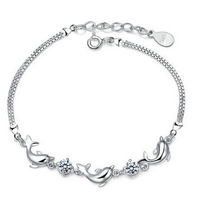 Pulsera de Plata 925 con Delfín de Cristal para Mujer - Joya Elegante - Image 5