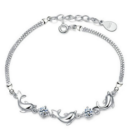 Pulsera de Plata 925 con Delfín de Cristal para Mujer - Joya Elegante - Image 5