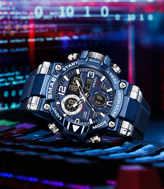 Reloj Deportivo Multifunción Dual Display en Aleación Multicolor - Image 15