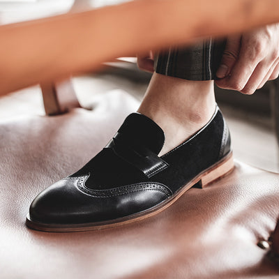 Zapatos Casuales de Cuero Estilo Británico Retro para Hombre - Image 12