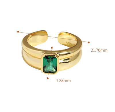 Anillo de Plata Esterlina con Circones Incrustados y Textura Brillante - Image 3