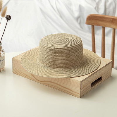 Sombrero de Paja Plano para Mujer con Protección Solar - Image 10