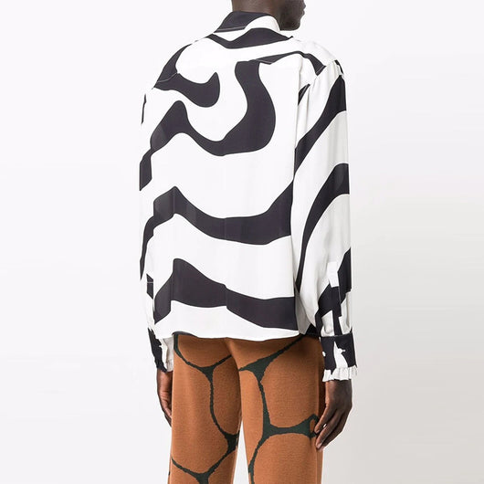 Camisa Casual de Manga Larga con Estampado a Rayas para Hombre - Image 3