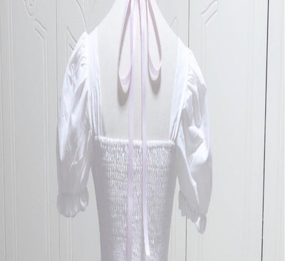 Vestido Retro Cuadrado con Mangas Abullonadas y Cintura Ajustable - Image 15