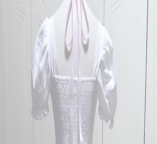 Vestido Retro Cuadrado con Mangas Abullonadas y Cintura Ajustable - Image 15