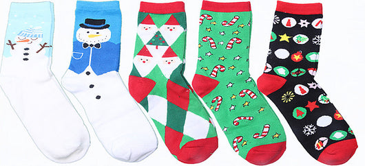Calcetines Navideños en Caja - Diseño Reno, Abuelo y Copo de Nieve - Image 4