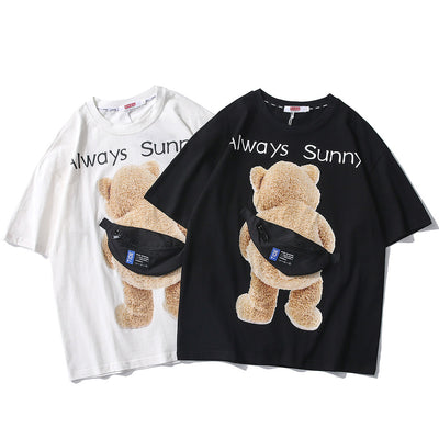 Playera Hombre Parche Creativo Oso Estilo Urbano - Image 3