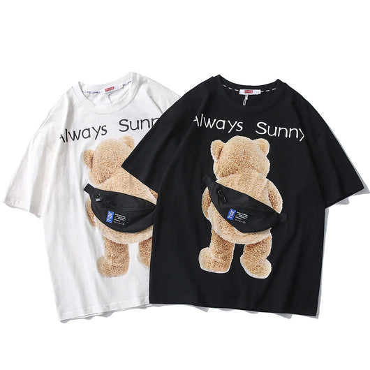 Playera Hombre Parche Creativo Oso Estilo Urbano - Image 3
