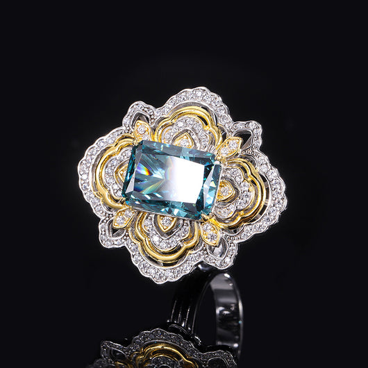 Anillo de Plata S925 Textura Diamante Alto Carbono Estilo Retro - Image 10