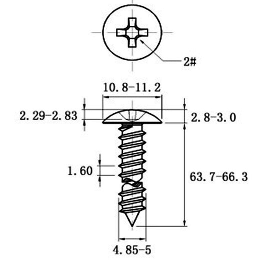 Tornillo Autorroscante de Acero Inoxidable Cabeza Ancha Tipo Champiñón - Image 46