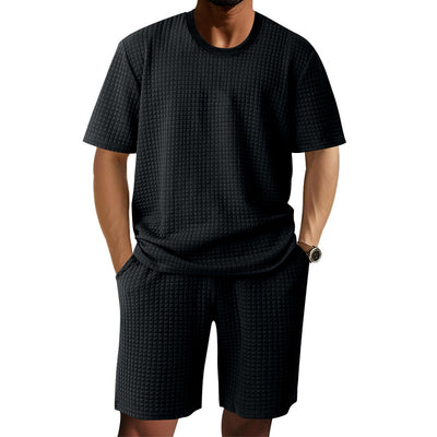 Conjunto Retro Casual para Hombre - Camiseta Cuello Redondo Manga Corta - Image 18