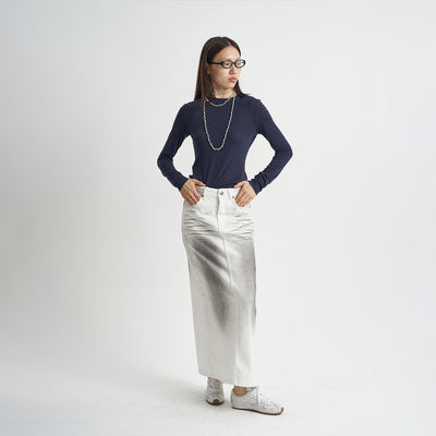 Falda Denim Lavada Estilo Otoño - Image 3