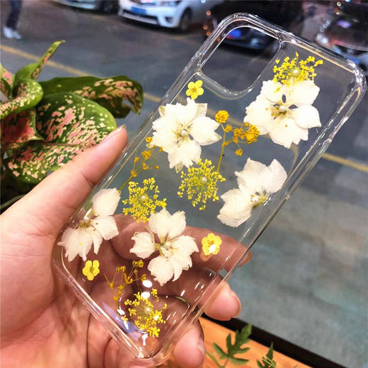 Funda para Teléfono con Flor Real y Resina Epoxi