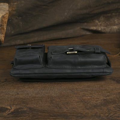 Bolsa de Pecho de Cuero Curtido al Vegetal para Hombre - Estilo Viajero - Image 41