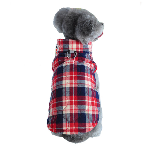 Abrigo Térmico para Perros con Cierre de Cremallera - Chaqueta Acolchada Cuadriculada - Image 7