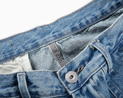 Jeans Dad Retro Azul Claro Hip-hop Vintage con Detalles de Utilidad - Image 11