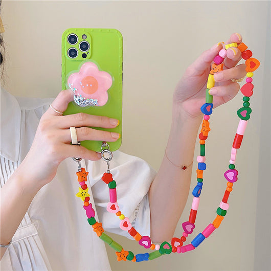 Funda Messenger con Cadena de Flores y Efecto Quicksand