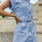 Vestido Cardigan Denim Cintura Media Clásico