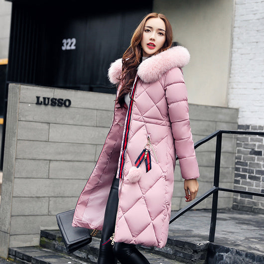 Abrigo Acolchado Largo Estilo Coreano para Mujer - Image 9